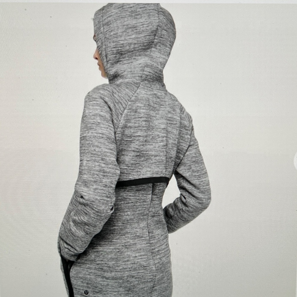 Lululemon Pick Your Path Hooded Jacket Gray Black Size 12 - Picture 2 of 16